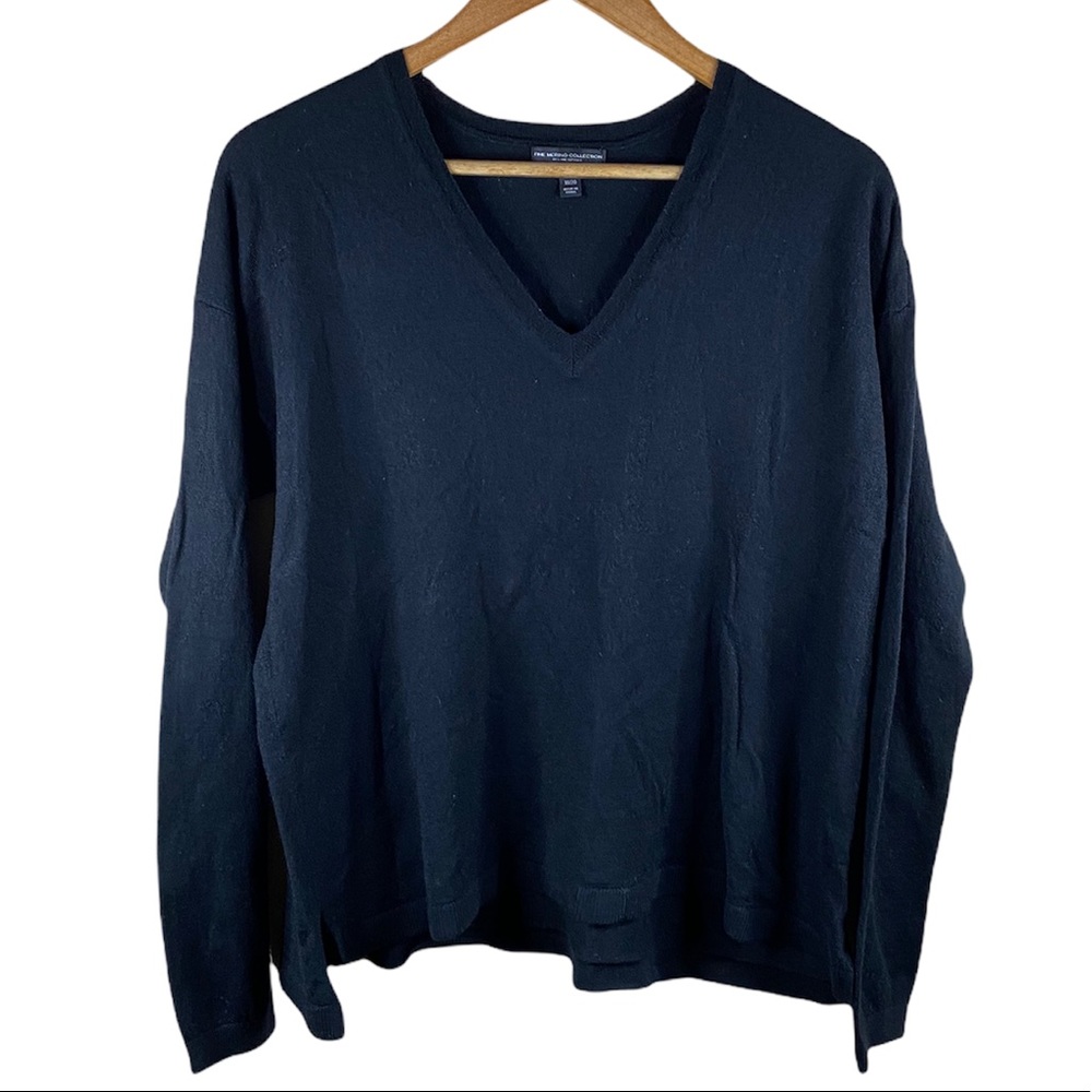 Lane Bryant Merino Wool Black V Neck Sweater Womens Size 18/20